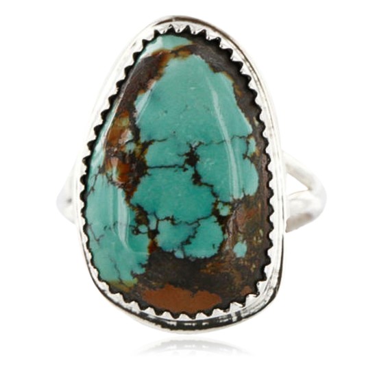 Handmade Certified Authentic Navajo .925 Sterling Silver Natural Turquoise Native American Ring  371011525586