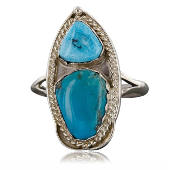 Handmade Certified Authentic Navajo .925 Sterling Silver Natural Turquoise Native American Ring  390742312997