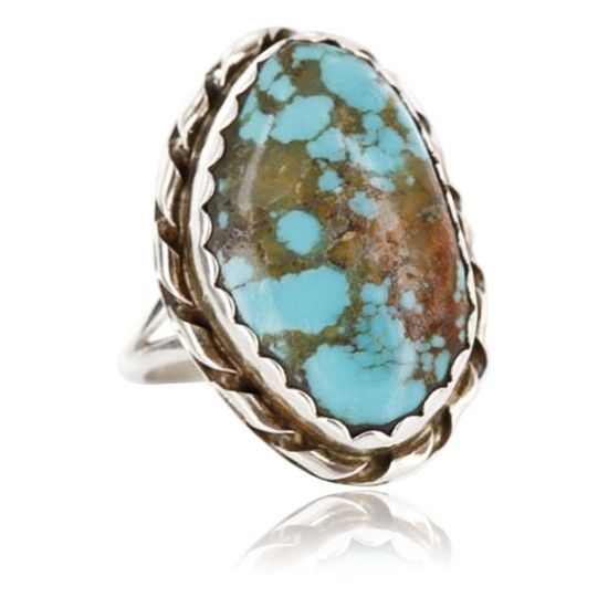 Handmade Certified Authentic Navajo .925 Sterling Silver Natural Turquoise Native American Ring  390750445652