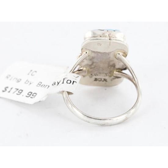 Handmade Certified Authentic Navajo .925 Sterling Silver Natural Turquoise Native American Ring 390844158382 Handmade Certified Authentic Navajo .925 Sterling Silver Natural Turquoise Native American Ring 390844158382