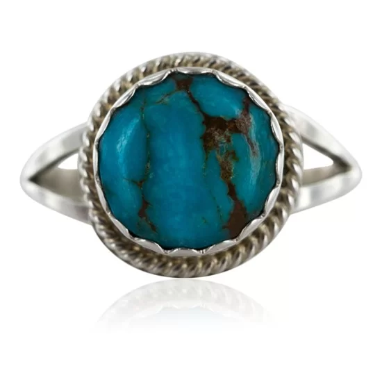 Handmade Navajo .925 Sterling Silver Natural Turquoise Ring 16843 Handmade Navajo .925 Sterling Silver Natural Turquoise Ring 16843