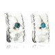 Handmade Certified Authentic Navajo .925 Sterling Silver Natural Turquoise Stud Native American Earrings 17139-4