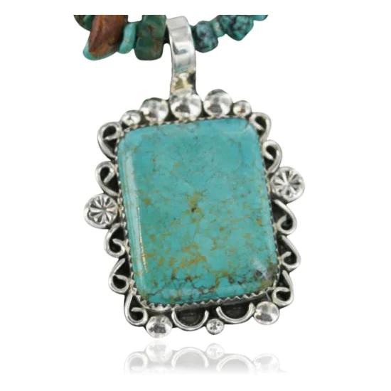 Handmade Certified Authentic Navajo .925 Sterling Silver NaturalONE Mountain Turquoise Native American Necklace 370911843682 Handmade Certified Authentic Navajo .925 Sterling Silver NaturalONE Mountain Turquoise Native American Necklace 370911843682