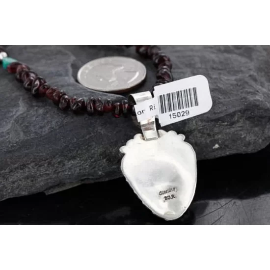 Handmade Certified Authentic Navajo .925 Sterling Silver Rough Turquoise Native American Necklace 390747411013
