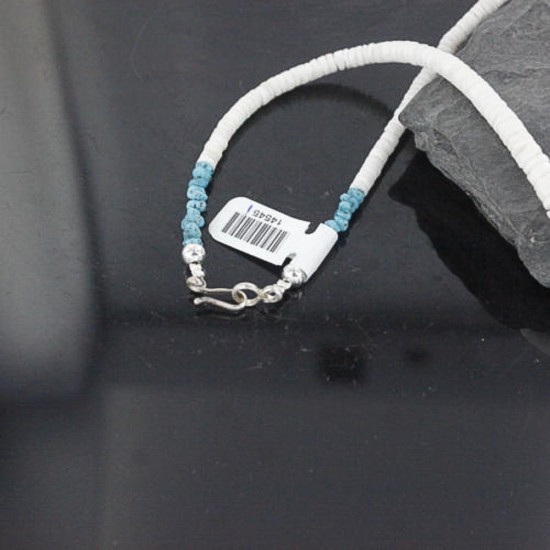 Handmade Certified Authentic Navajo .925 Sterling Silver Spiny Oyster and Turquoise, Graduated Heishi Native American Necklace 370927888522 Handmade Certified Authentic Navajo .925 Sterling Silver Spiny Oyster and Turquoise, Graduated Heishi Native American Necklace 370927888522