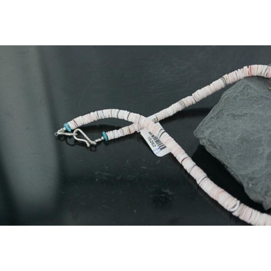 Handmade Certified Authentic Navajo .925 Sterling Silver Spiny Oyster, Turquoise and Graduated Heishi Native American Necklace 390688314868 Handmade Certified Authentic Navajo .925 Sterling Silver Spiny Oyster, Turquoise and Graduated Heishi Native American Necklace 390688314868