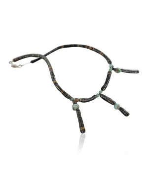 Handmade Certified Authentic Navajo .925 Sterling Silver Turquoise and Graduated Heishi Native American Necklace 390682223608