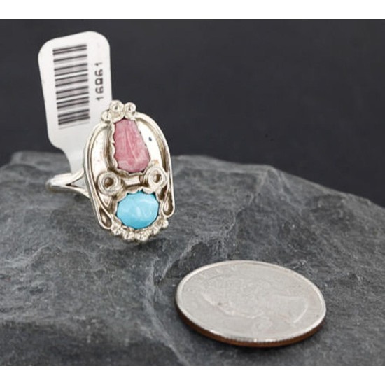 Handmade Certified Authentic Navajo .925 Sterling Silver Turquoise and Jasper Native American Ring 370983640288 Handmade Certified Authentic Navajo .925 Sterling Silver Turquoise and Jasper Native American Ring 370983640288