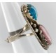 Handmade Certified Authentic Navajo .925 Sterling Silver Turquoise and Native American Pink Charoite Ring 371071744101 Handmade Certified Authentic Navajo .925 Sterling Silver Turquoise and Native American Pink Charoite Ring 371071744101