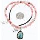Handmade Certified Authentic Navajo .925 Sterling Silver Turquoise and Pink Quartz Native American Necklace & Pendant 371013273302