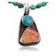 Handmade Certified Authentic Navajo .925 Sterling Silver Turquoise and Spiny Oyster Native American Necklace 390593289491