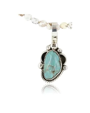 Handmade Certified Authentic Navajo .925 Sterling Silver Turquoise and White Howlite Native American Necklace & Pendant 390784383882 Handmade Certified Authentic Navajo .925 Sterling Silver Turquoise and White Howlite Native American Necklace & Pendant 390784383882