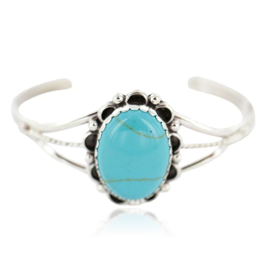 Handmade Certified Authentic Navajo .925 Sterling Silver Turquoise Native American Bracelet 13085