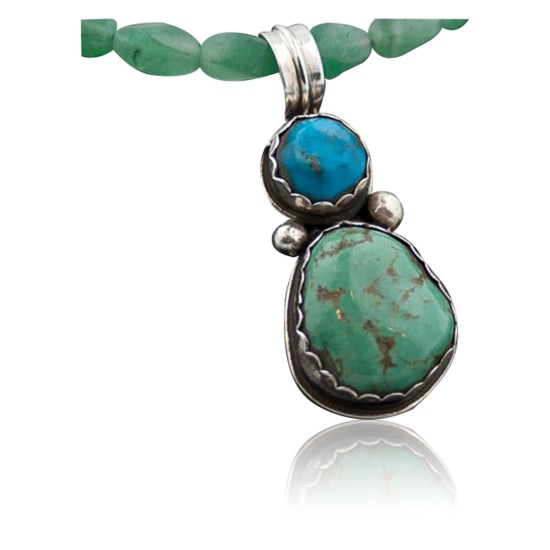Handmade Certified Authentic Navajo .925 Sterling Silver Turquoise Native American Necklace 370856206166