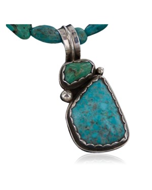 Handmade Certified Authentic Navajo .925 Sterling Silver  Turquoise Native American Necklace 370886492449
