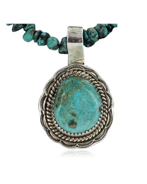 Handmade Certified Authentic Navajo .925 Sterling Silver Turquoise Native American Necklace 370900486950