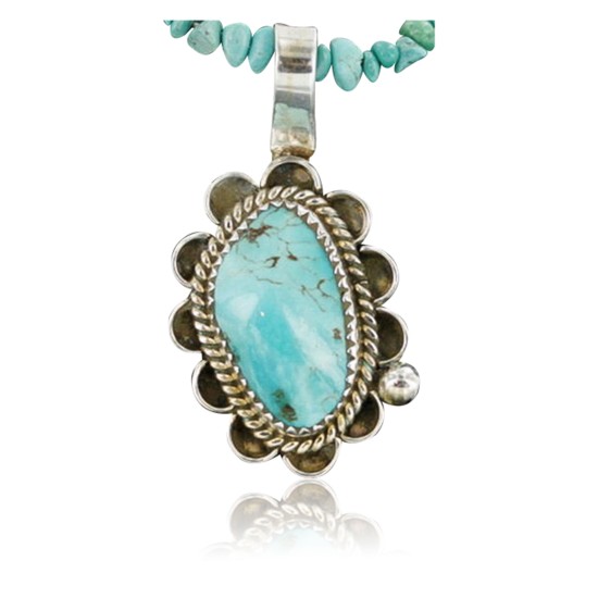 Handmade Certified Authentic Navajo .925 Sterling Silver Turquoise Native American Necklace 370903671654