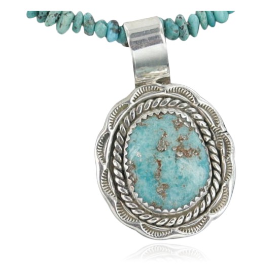 Handmade Certified Authentic Navajo .925 Sterling Silver Turquoise Native American Necklace 370908031160
