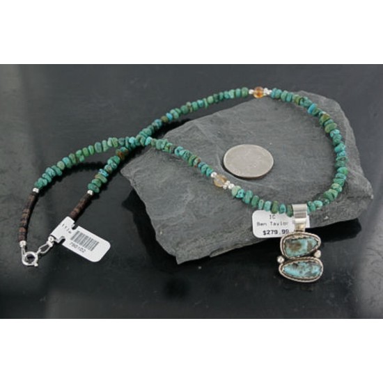 Handmade Certified Authentic Navajo .925 Sterling Silver Turquoise Native American Necklace 370930063845 Handmade Certified Authentic Navajo .925 Sterling Silver Turquoise Native American Necklace 370930063845