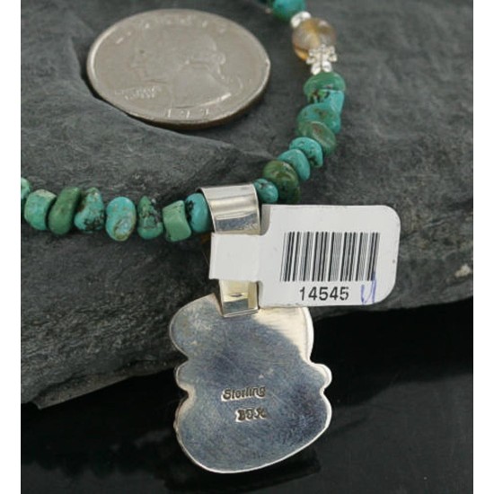 Handmade Certified Authentic Navajo .925 Sterling Silver Turquoise Native American Necklace 370930063845 Handmade Certified Authentic Navajo .925 Sterling Silver Turquoise Native American Necklace 370930063845