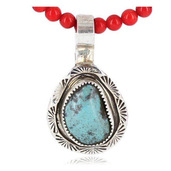 Handmade Certified Authentic Navajo .925 Sterling Silver Turquoise Native American Necklace 371017104805