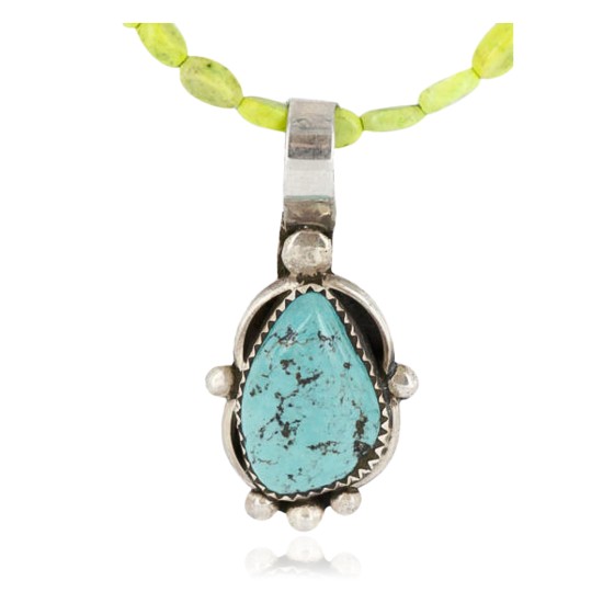 Handmade Certified Authentic Navajo .925 Sterling Silver Turquoise Native American Necklace 371020868767