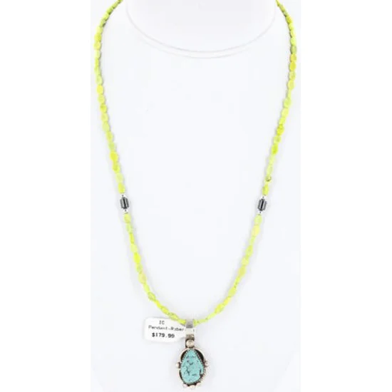 Handmade Certified Authentic Navajo .925 Sterling Silver Turquoise Native American Necklace 371020868767