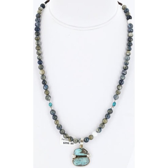 Handmade Certified Authentic Navajo .925 Sterling Silver Turquoise Native American Necklace 371029409820 Handmade Certified Authentic Navajo .925 Sterling Silver Turquoise Native American Necklace 371029409820