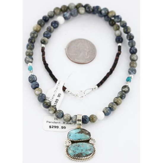 Handmade Certified Authentic Navajo .925 Sterling Silver Turquoise Native American Necklace 371029409820 Handmade Certified Authentic Navajo .925 Sterling Silver Turquoise Native American Necklace 371029409820