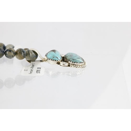 Handmade Certified Authentic Navajo .925 Sterling Silver Turquoise Native American Necklace 371029409820 Handmade Certified Authentic Navajo .925 Sterling Silver Turquoise Native American Necklace 371029409820