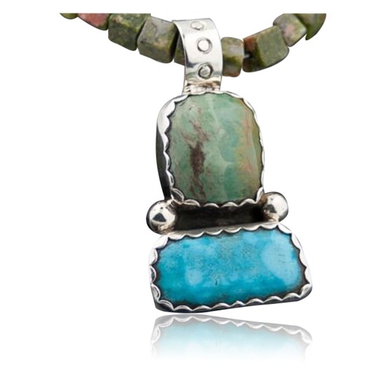 Handmade Certified Authentic Navajo .925 Sterling Silver Turquoise Native American Necklace 390593289479