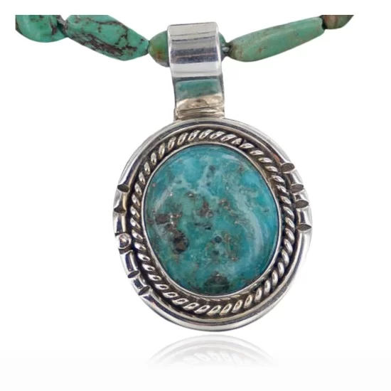 Handmade Certified Authentic Navajo .925 Sterling Silver Turquoise Native American Necklace 390654582187 Handmade Certified Authentic Navajo .925 Sterling Silver Turquoise Native American Necklace 390654582187