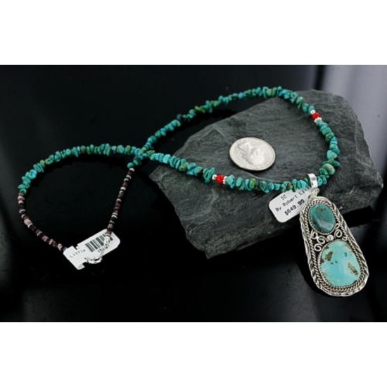 Handmade Certified Authentic Navajo .925 Sterling Silver Turquoise Native American Necklace 390661995864 Handmade Certified Authentic Navajo .925 Sterling Silver Turquoise Native American Necklace 390661995864