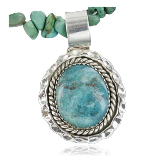 Handmade Certified Authentic Navajo .925 Sterling Silver Turquoise Native American Necklace 390666087324