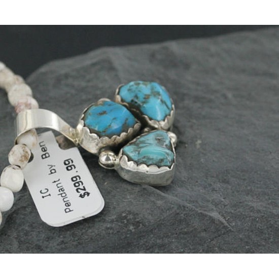 Handmade Certified Authentic Navajo .925 Sterling Silver Turquoise Native American Necklace 390675991086 Handmade Certified Authentic Navajo .925 Sterling Silver Turquoise Native American Necklace 390675991086