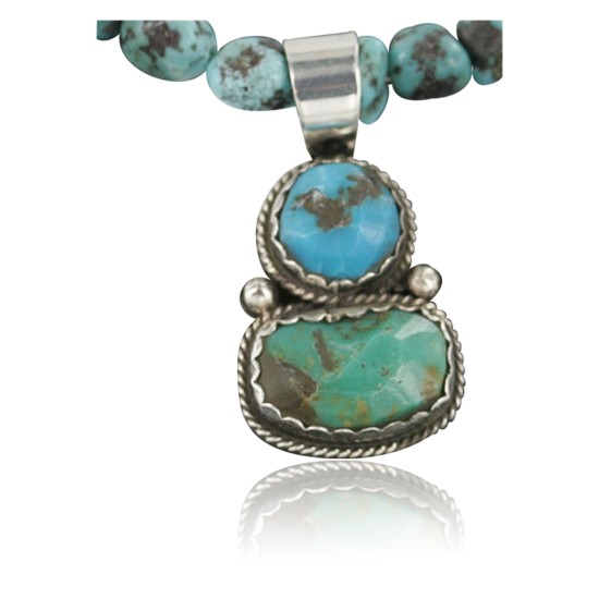Handmade Certified Authentic Navajo .925 Sterling Silver Turquoise Native American Necklace 390683857009