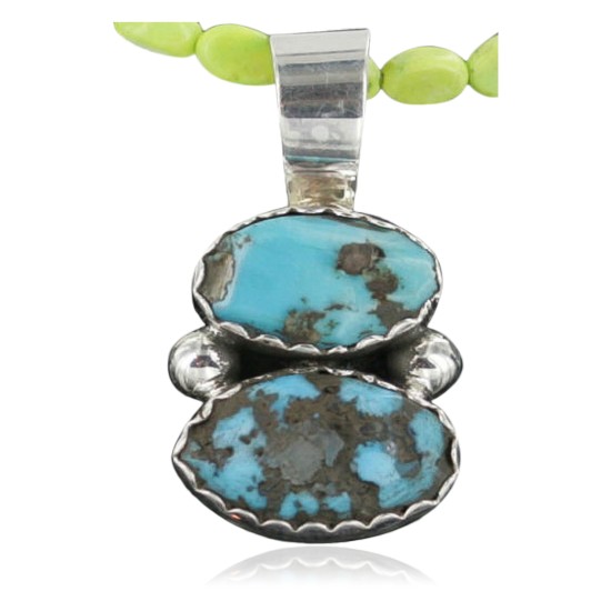Handmade Certified Authentic Navajo .925 Sterling Silver Turquoise Native American Necklace 390687499348