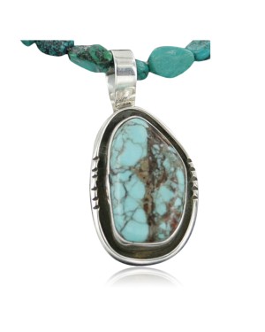 Handmade Certified Authentic Navajo .925 Sterling Silver Turquoise Native American Necklace 390713371501