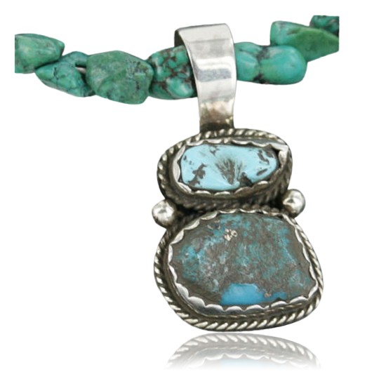 Handmade Certified Authentic Navajo .925 Sterling Silver Turquoise Native American Necklace 390719759760