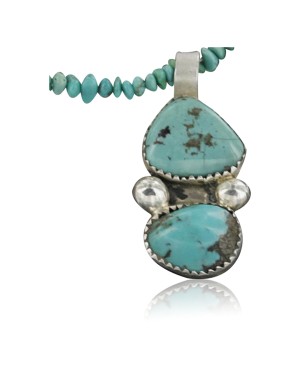 Handmade Certified Authentic Navajo .925 Sterling Silver Turquoise Native American Necklace 390725933050