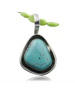 Handmade Certified Authentic Navajo .925 Sterling Silver Turquoise Native American Necklace 390731980759