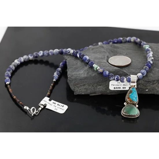 Handmade Certified Authentic Navajo .925 Sterling Silver Turquoise Native American Necklace 390750315098 Handmade Certified Authentic Navajo .925 Sterling Silver Turquoise Native American Necklace 390750315098
