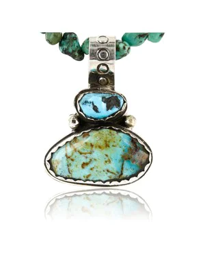 Handmade Certified Authentic Navajo .925 Sterling Silver  Turquoise Native American Necklace 390762726282