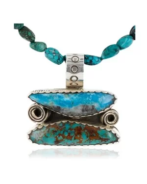 Handmade Certified Authentic Navajo .925 Sterling Silver  Turquoise Native American Necklace 390774845420