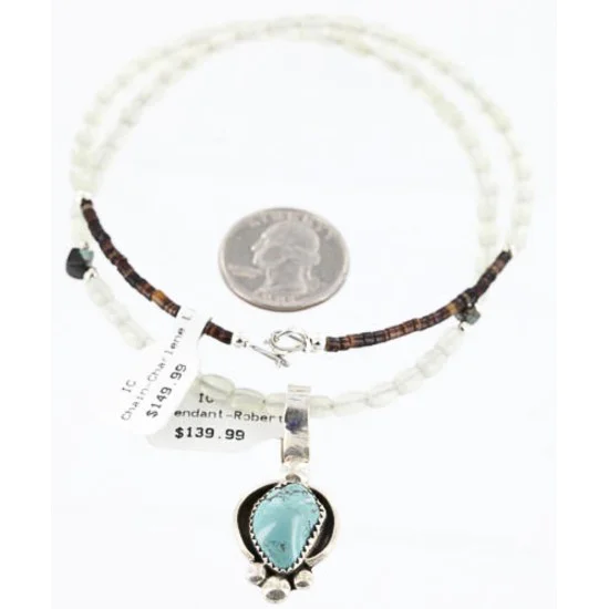 Handmade Certified Authentic Navajo .925 Sterling Silver Turquoise Native American Necklace 390785612604 Handmade Certified Authentic Navajo .925 Sterling Silver Turquoise Native American Necklace 390785612604