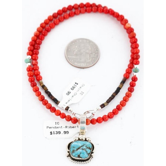 Handmade Certified Authentic Navajo .925 Sterling Silver Turquoise Native American Necklace 390792703752 Handmade Certified Authentic Navajo .925 Sterling Silver Turquoise Native American Necklace 390792703752