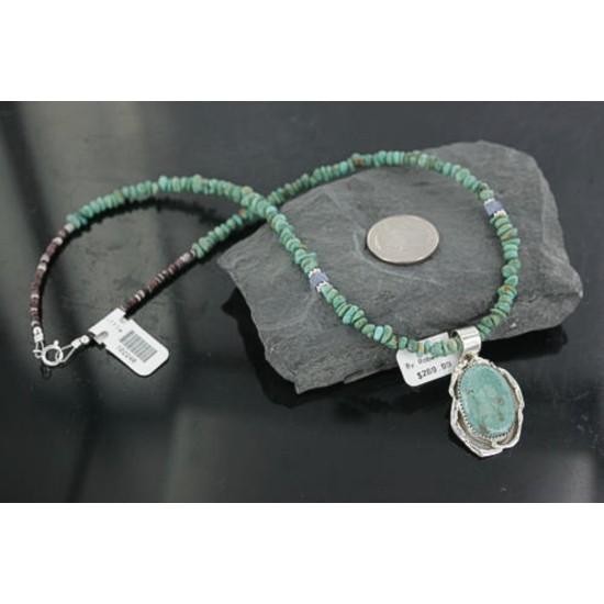 Handmade Certified Authentic Navajo .925 Sterling Silver Turquoise Native American Necklace & Pendant 370923819892 Handmade Certified Authentic Navajo .925 Sterling Silver Turquoise Native American Necklace & Pendant 370923819892