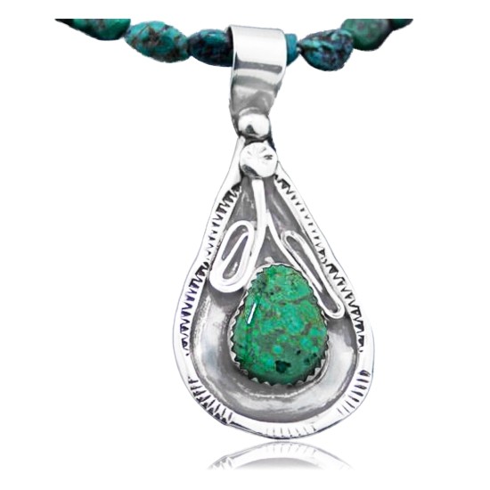 Handmade Certified Authentic Navajo .925 Sterling Silver Turquoise Native American Necklace & Pendant 390614969450