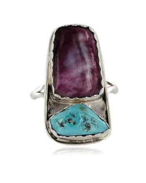 Handmade Certified Authentic Navajo .925 Sterling Silver Turquoise PURPLE SPINY Oyster Native American Ring 371059548000 Handmade Certified Authentic Navajo .925 Sterling Silver Turquoise PURPLE SPINY Oyster Native American Ring 371059548000