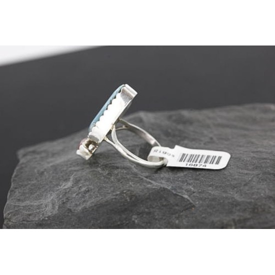 Handmade Certified Authentic Navajo .925 Sterling Silver Turquoise Spiny Native American Ring 370980003967 Handmade Certified Authentic Navajo .925 Sterling Silver Turquoise Spiny Native American Ring 370980003967